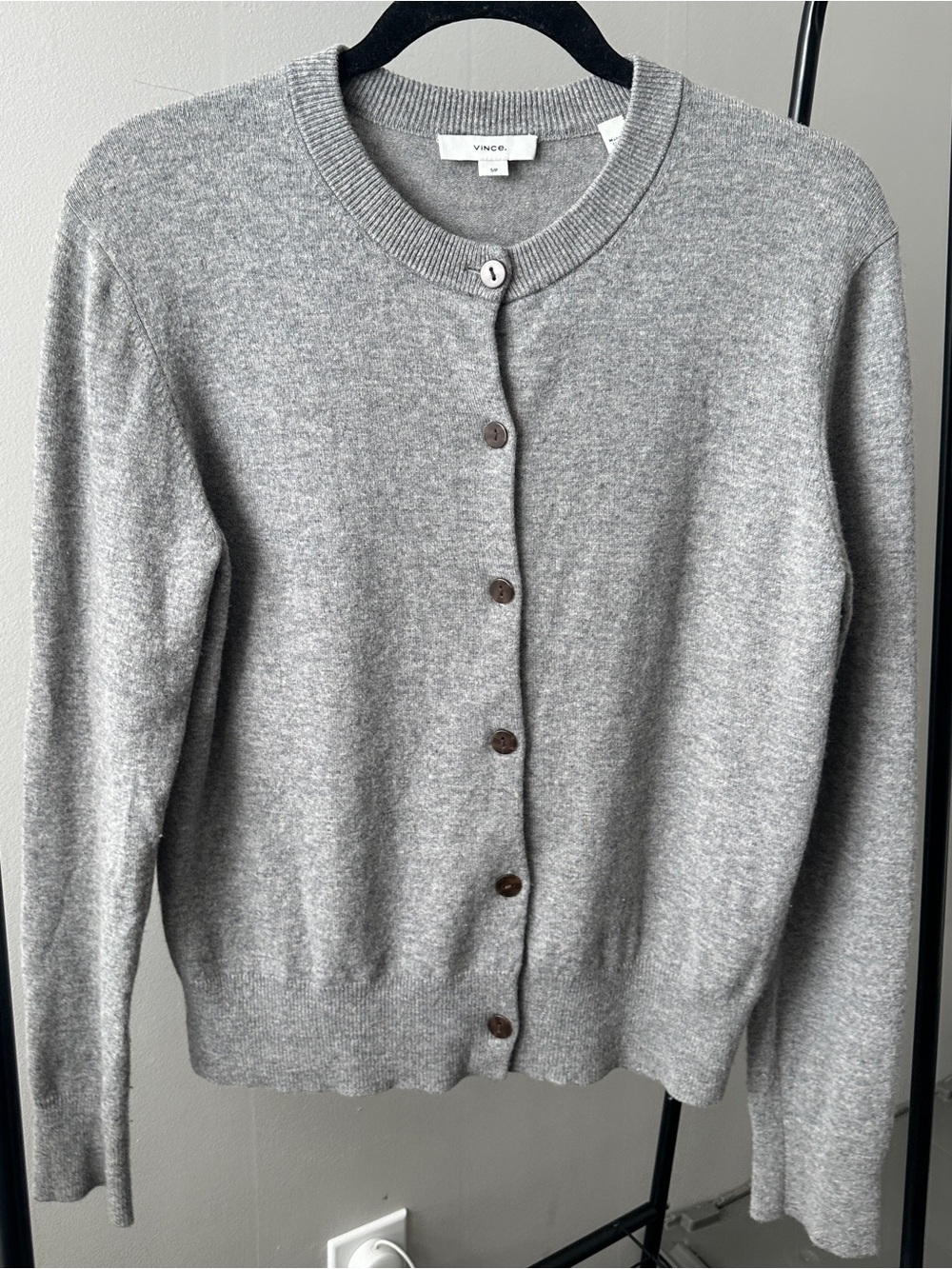 Vince Wool Cashmere Blend Gray Button Cardigan Size S